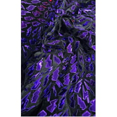 Veludo Bordado Flash Back Raio Roxo - Comprimento 0,90 cm x Largura 1,50 m