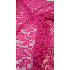 Renda Cord Lace com Elastano Pink - Comprimento 1,80 m x Largura 1,60 m