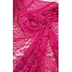 Renda Cord Lace com Elastano Pink - Comprimento 1,80 m x Largura 1,60 m