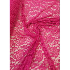 Renda Cord Lace com Elastano Pink - Comprimento 1,80 m x Largura 1,60 m