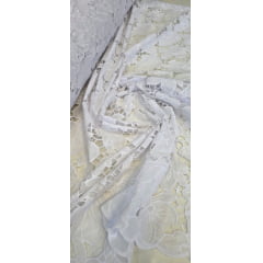 Layse Richelieu  Branco I31  COM MANCHA - Comprimento 1 m x Largura 1,30 m   