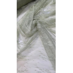 Tule Jacquard Verde Militar - Comprimento 1 m x Largura 1,50 m
