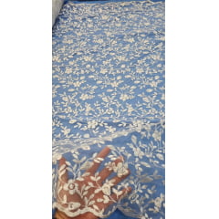 Tule Bordado Festa Branco  - Comprimento 0,70 cm x Largura 1,30 m 