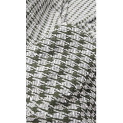 Malha Tweed Pied Poulle Verde Oliva - Comprimento 0,50 cm x Largura 1,70 m