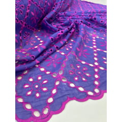Layse Summer Neon 02 Roxo com Fúcsia CORTE TORTO - Comprimento 1 m x Largura 1,32 m