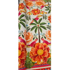  Viscose Estampada Digital Fundo Creme M0066 - Comprimento 1,90 m x Largura 1,45 m