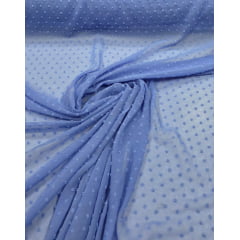 Mousseline Dots Azul Celeste - Comprimento 0,70 cm x Largura 1,47 m