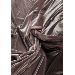 Veludo Spandex c/ Lycra Marrom - Comprimento 1 m x Largura 1,50 m