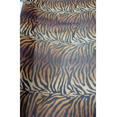 Mousseline Toque de Seda Digital Estampada Animal Print Tigre CORTE TORTO - Comprimento 1 m x Largura 1,47 m