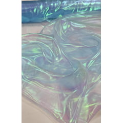 Organza Holográfica Azul Claro - Comprimento 0,95 cm x Largura 1,50 m