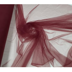 Tule 2º Pele Iluzione Marsala - Comprimento 2,90 m x Largura 1,40 m -