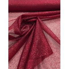 Organza com Glitter Marsala COM SUJEIRA  - Comprimento 2 m x Largura 1,50 m