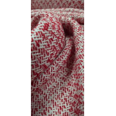Tweed Pesado Marrocos com Fio Metálico Vermelho - Comprimento 0,50 cm x Largura 1,50 m