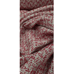 Tweed Pesado Marrocos com Fio Metálico Vermelho - Comprimento 0,50 cm x Largura 1,50 m