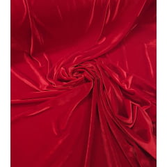 Veludo Cristal Spandex c/ Lycra Vermelho - Comprimento 1,30 m x Largura 1,47 m