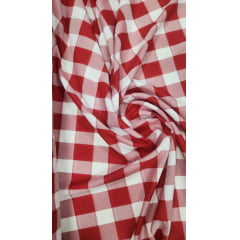 Oxford Fio Tinto Xadrez Flechas Vermelho COM FUROS - Comprimento 1,30 m x Largura 1,47 m