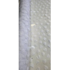 Tule Bordado Alegra 3D Coração Branco - Comprimento 0,60 cm x Largura 1,40 m