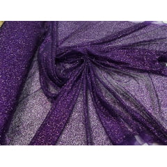 Tule com Glitter Roxo Pesado - Comprimento 1 m x Largura 1,40 m
