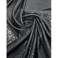 Jacquard Metálico Adamascado Preto - Comprimento 1,40 m x Largura 1,55