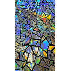 Veludo Bordado Flash Back Prata Holográfico - Comprimento 0,90 cm x Largura 1,40 m