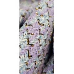 Tweed Premium Pesado Pied de Poule Lavanda com Fio Metálico - Comprimento 0,85 cm x Largura 1,47 m