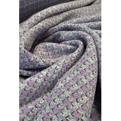 Tweed Premium Pesado Pied de Poule Lavanda com Fio Metálico - Comprimento 0,85 cm x Largura 1,47 m