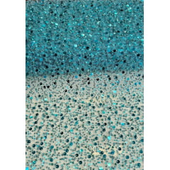 Tule Bordado com Paetês e Pedrarias Azul Turquesa COM FALHA - Comprimento 0,45 cm x Largura 1,30 m