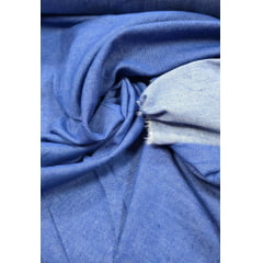 Tricoline Denim Lisa Azul Royal  COM SUJEITA/FALHA - Comprimento 1,30 m x Largura 1,40 m