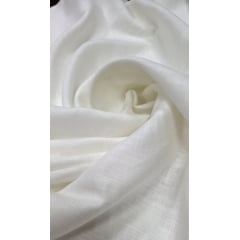 Viscose Pesada com Algodão Off White ( Efeito Linho ) COM SUJEIRA  - Comprimento 1,30 m x Largura 1,45 m
