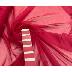 Mousseline Palha de Seda Vermelho Cereja - Comprimento 1,70 m x Largura 1,45 m