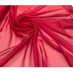 Mousseline Palha de Seda Vermelho Cereja - Comprimento 1,70 m x Largura 1,45 m