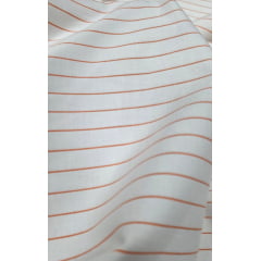 Sarja Listrada Italy com Elastano Off White com Laranja COM MANCHA - Comprimento 4 M x Largura 1,40 m