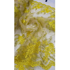 Tule Bordado Europa Dourado JKS8  