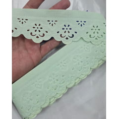 Bordado Inglês Modelo 2018/05  6cm Verde Água - Peça 10m