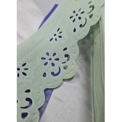 Bordado Inglês Modelo 2018/05 6cm Verde Água - Peça 10m