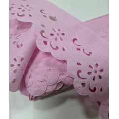 Bordado Inglês Modelo 2018/06 6cm Rosa Bebê - Peça 5m