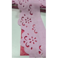 Bordado Inglês Modelo 2018/06 6cm Rosa Bebê - Peça 5m