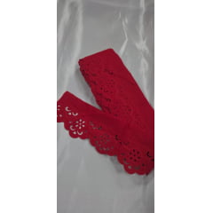 Bordado Inglês Modelo 2018/07 6cm Vermelho - Peça 10m
