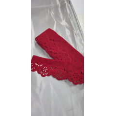 Bordado Inglês Modelo 2018/07 6cm Vermelho - Peça 10m