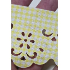 Bordado Inglês Modelo 2018-X/03 6cm Xadrez Amarelo - Peça 5m