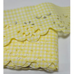 Bordado Inglês Modelo 2018-X/03 6cm Xadrez Amarelo - Peça 5m
