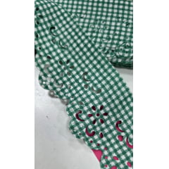 Bordado Inglês Modelo 2018-X/05 6cm Xadrez Verde Bandeira - Peça 5m