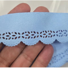 Bordado Inglês Modelo 2021/03 3,7cm Azul Claro - Peça 10m