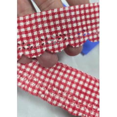 Bordado Inglês Modelo 2021-X/02 3,7cm Xadrez Vermelho - Peça 10m