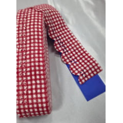 Bordado Inglês Modelo 2021-X/02 3,7cm Xadrez Vermelho - Peça 10m