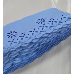 Bordado Inglês Modelo 2030/04 6cm Azul Celeste - Peça 10m