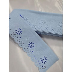 Bordado Inglês Modelo 2030/03 6cm Azul Claro - Peça 10m