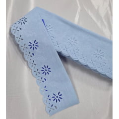 Bordado Inglês Modelo 2030/03 6cm Azul Claro - Peça 10m