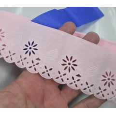 Bordado Inglês Modelo 2030/06 6cm Rosa Bebê - Peça 10m