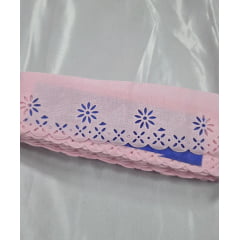 Bordado Inglês Modelo 2030/06 6cm Rosa Bebê - Peça 10m